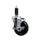 Service Caster 4'' SS Soft Rubber Swivel 1-1/8'' Expanding Stem Caster with Brake SCC-SSEX20S414-SRS-TLB-118 - alternate 1